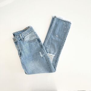 Daisy Street Women Denim Pants Distressed High Rise Medium